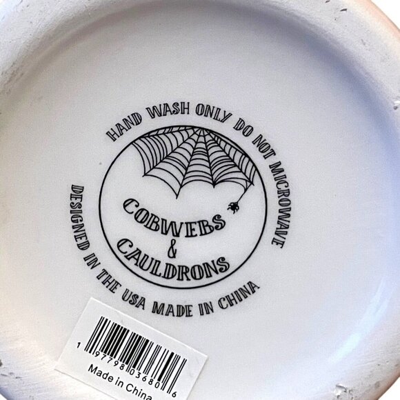 Cobwebs & Cauldrons Ghost Friends Coffee Mug Pink White Halloween Hand Painted - Picture 8 of 8